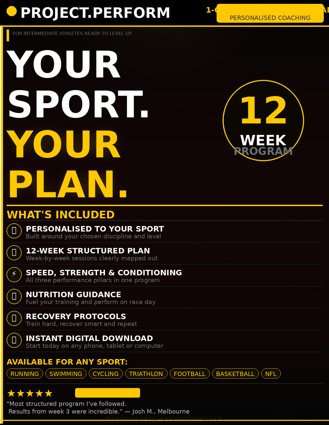 1 on 1 All-In-One Specific 12 Week Program