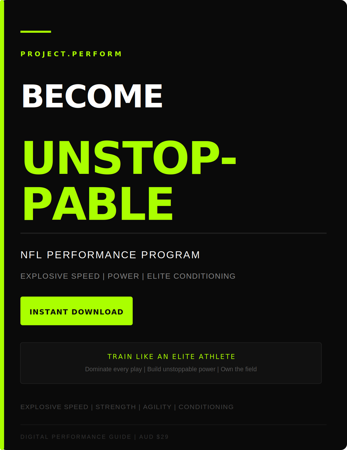 Become Unstoppable: NFL Performance Program